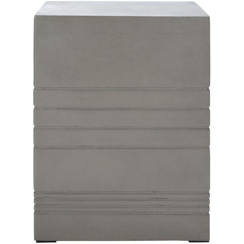 Deidara Concrete Accent Stool - Indoor/Outdoor - VNN1031 - Gray - Safavieh