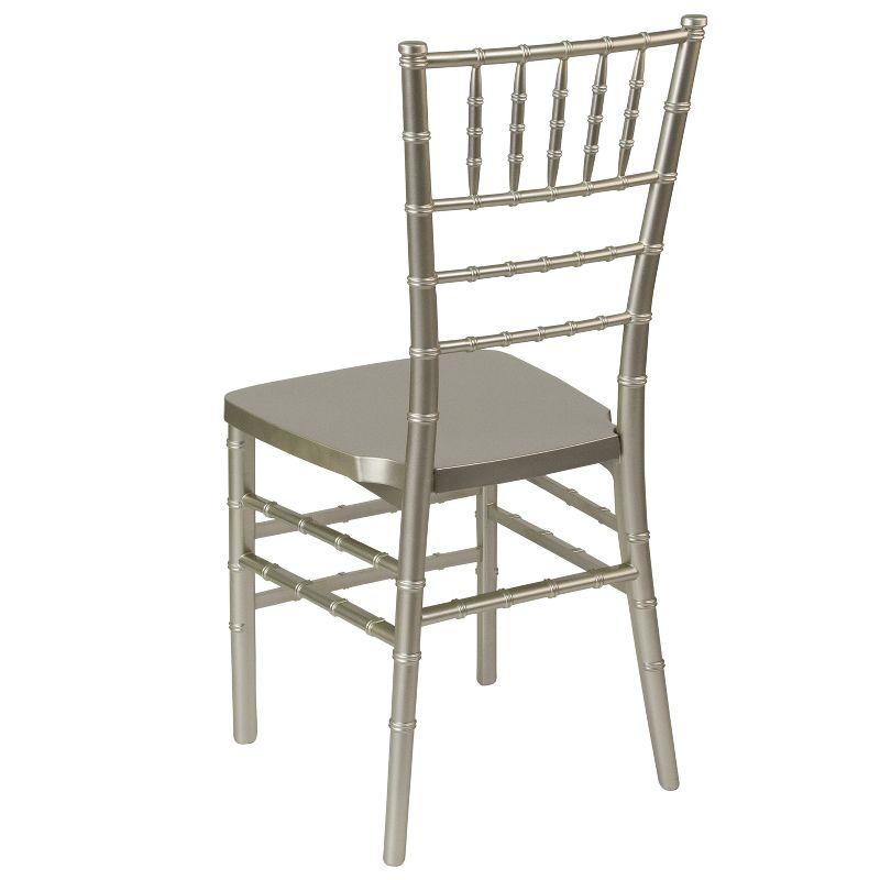 Silver Plastic Armless Chiavari Stacking Chair