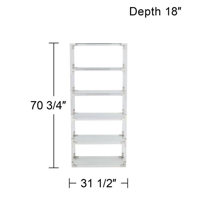 55 Downing Street Hanna 70 3/4" Clear Acrylic and Chrome 6-Shelf Open Bookcase