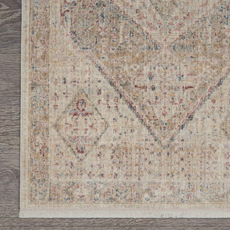 Enchanting Floral Medallion Beige/Grey Synthetic 3' x 5' Area Rug