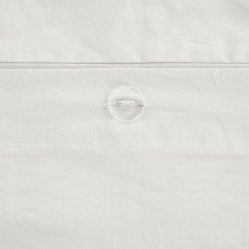 White Full/Queen Cotton Pintuck Duvet Cover Set