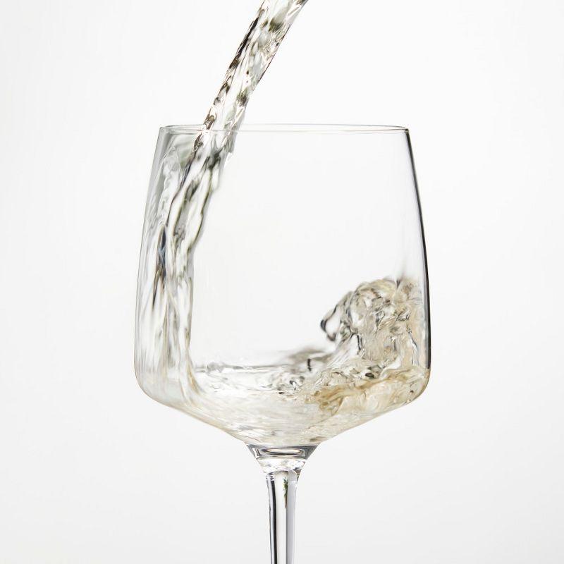 Viski Reserve Julien Crystal Wine Glasses - European Crafted White Wine Glasses Stemmed Set of 4 - 16oz Wine Glass for Special Occasions Gift Ideas