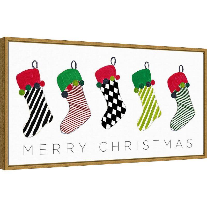 Amanti Art Christmas Stockings by Patricia Pinto Canvas Wall Art Print Framed 27-in. x 14-in.