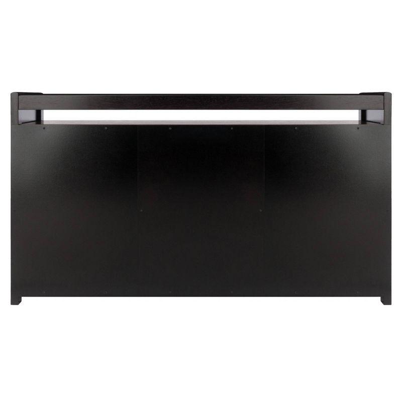 Addison Storage Bench with 3 Section - Dark Espresso - Winsome: Entryway Organizer, Bedroom Faux Leather Ottoman