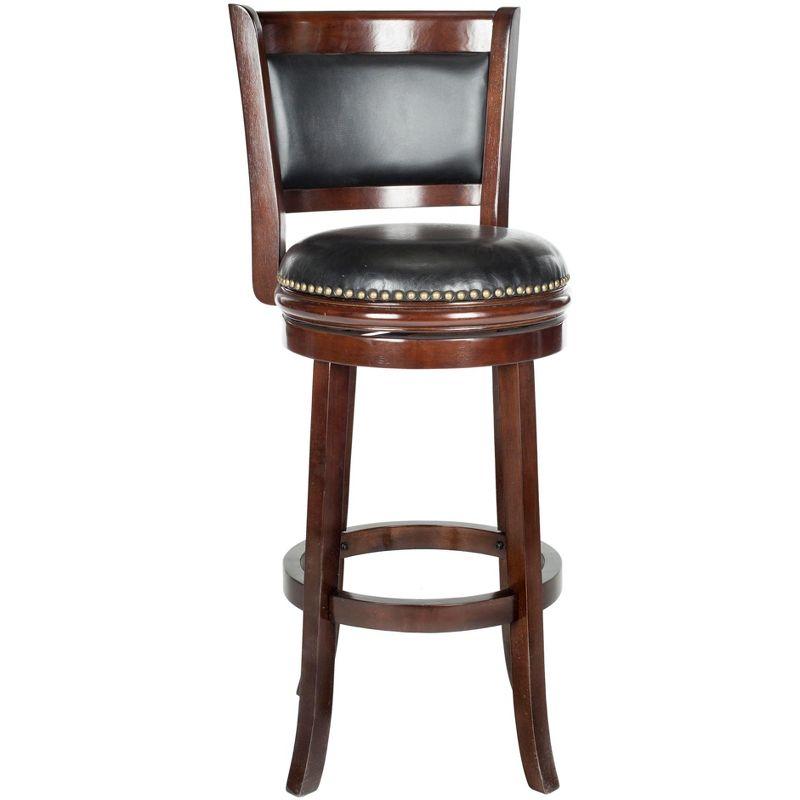 Brockway Swivel Bar Stool - Cappuccino/Black - Safavieh