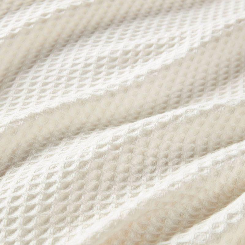 Ivory Waffle Weave Breathable Cotton Full/Queen Blanket