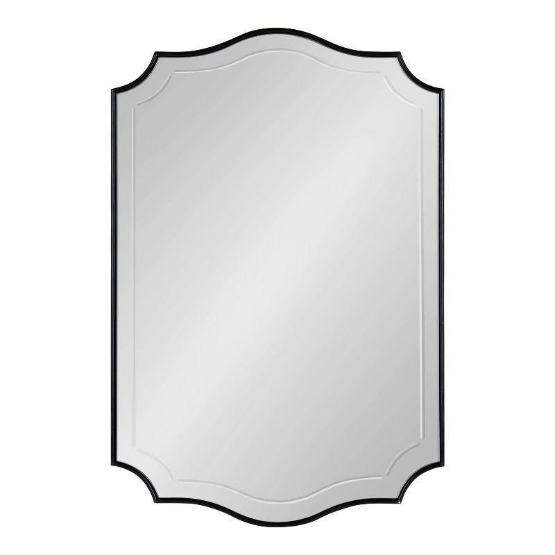 20" x 30" Hollyn Decorative Framed Wall Mirror Black - Kate & Laurel All Things Decor: Scalloped Edge, V-Groove, Hangs Both Ways