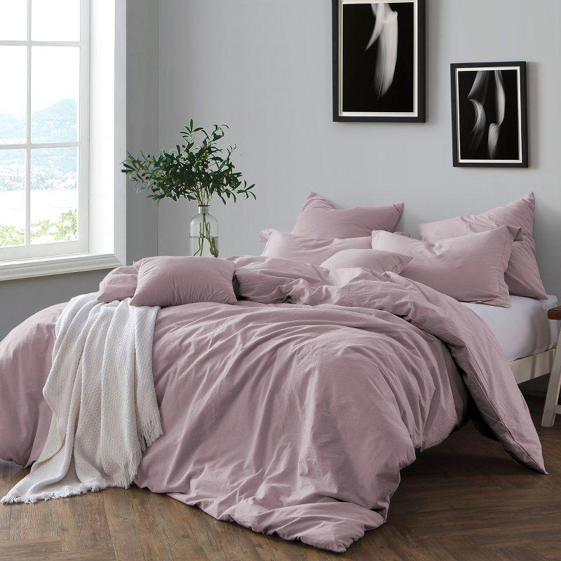 100% Cotton Crinkle Washed Duvet Cover Set