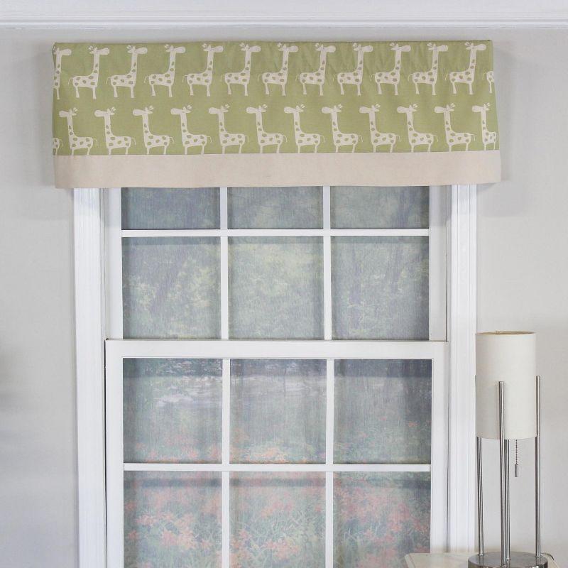 Abstract Tailored 50.00'' W Window Valance in Ivory