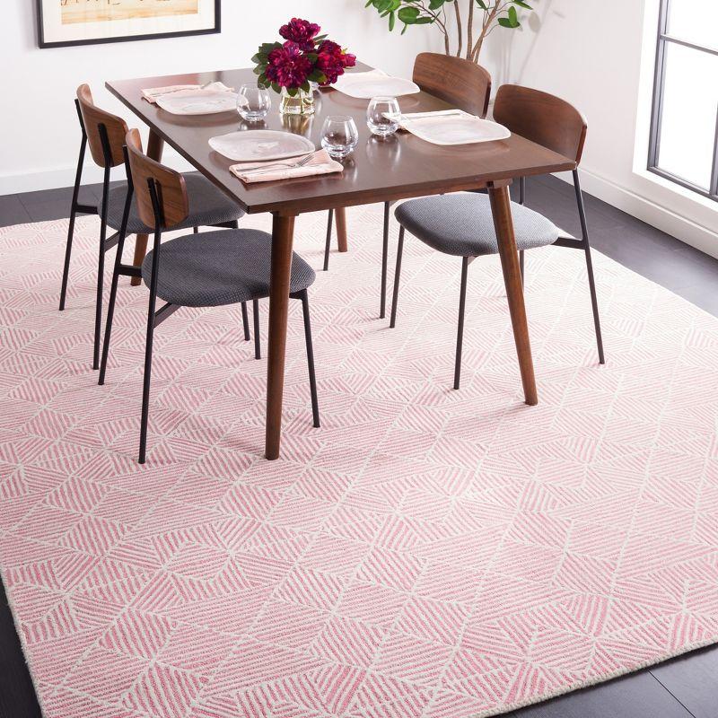 Abstract ABT763 Handmade Indoor Area Rug - Pink/Ivory - 8'x10' - Safavieh