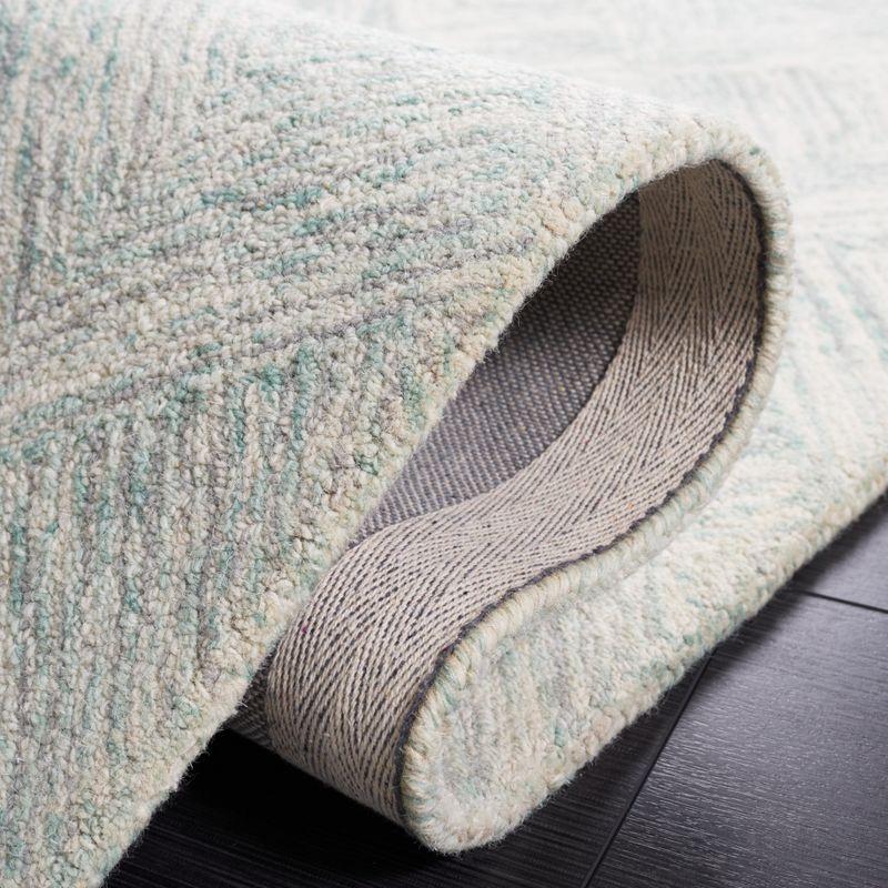 Abstract ABT428 Handmade Indoor Area Rug - Grey/Turquoise - 4'x6' - Safavieh