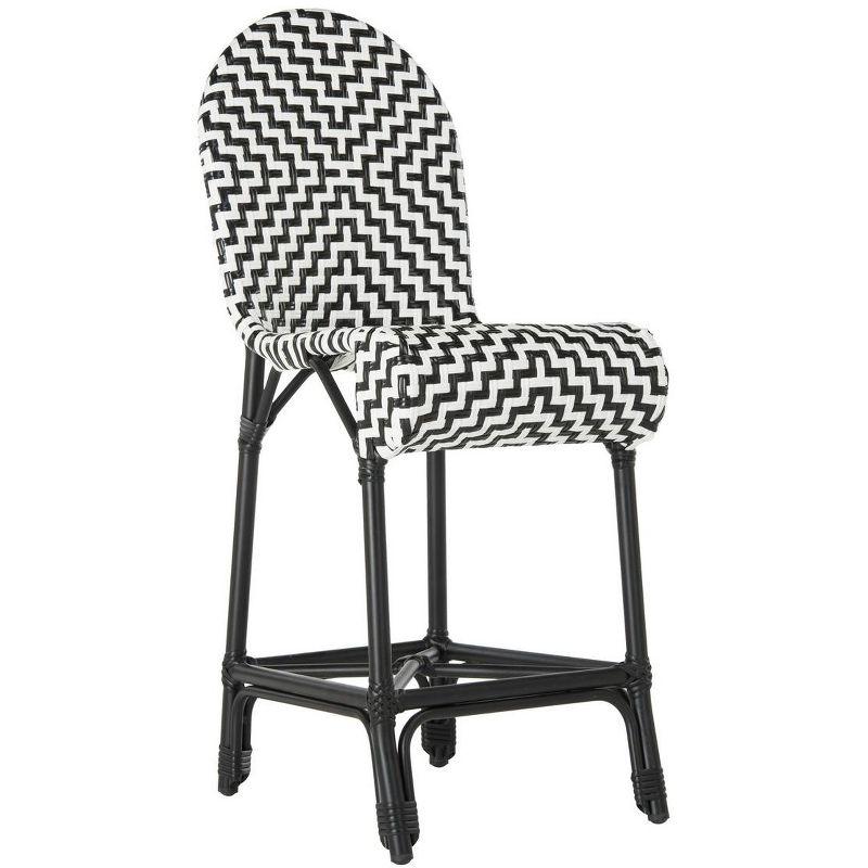 Shea Counter Stool - Black/White - Safavieh