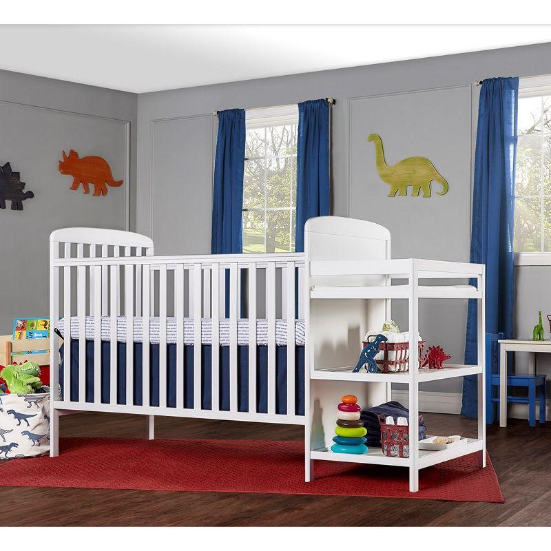 Dream On Me Anna 4 in 1 Full-Size Crib and Changing Table Combo in White