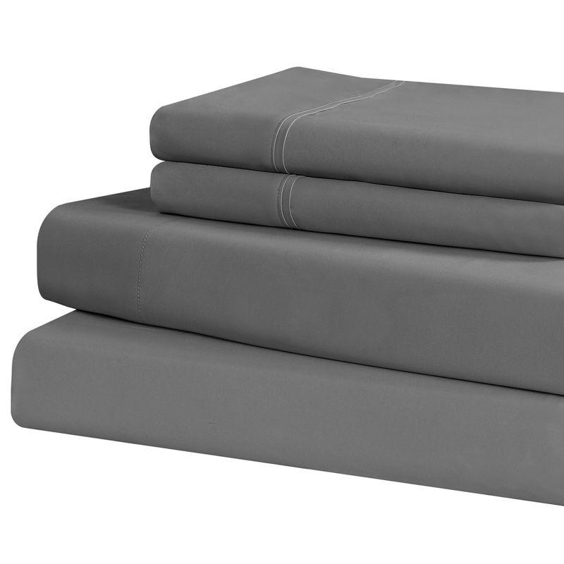 Swift Home | 4-Piece Solid Microfiber Sheet Set Blush Queen