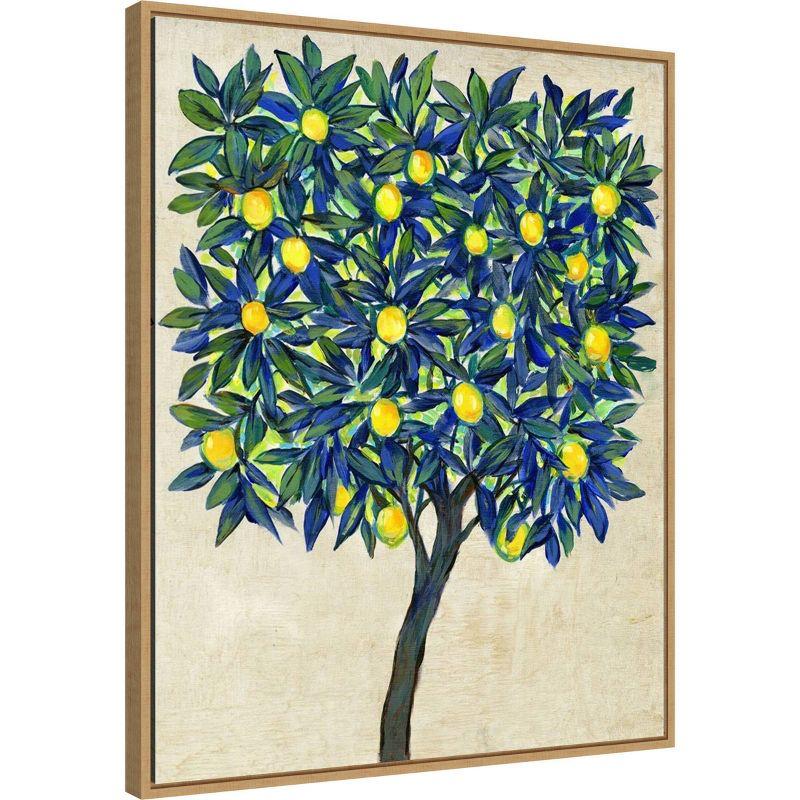 Amanti Art 23" x 28" Lemon Tree Composition II by Tim O'Toole Framed Canvas Wall Art Print : Citrus Harvest, Botanical Lithograph