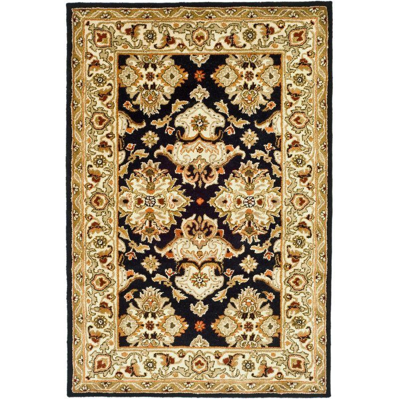 Heritage HG817 Hand Tufted Area Rug - Black/Ivory - 4'x6' - Safavieh.