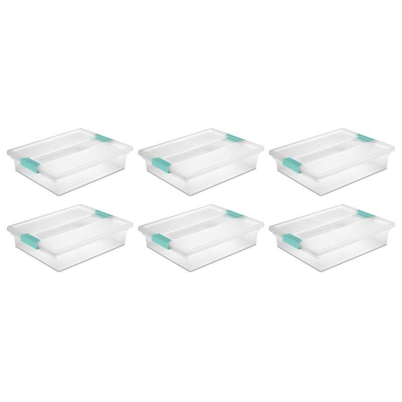Sterilite Sterilite Plastic Stackable Storage Bin w/Clear Latch Lid (Set of 6)