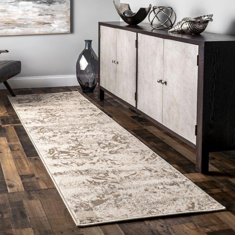 Nuloom Freja Floral & Paisley 2x10 Runner Indoor Area Rug for Living Room Bedroom Dining Room Entryway Hallway Kitchen, Beige/Ivory