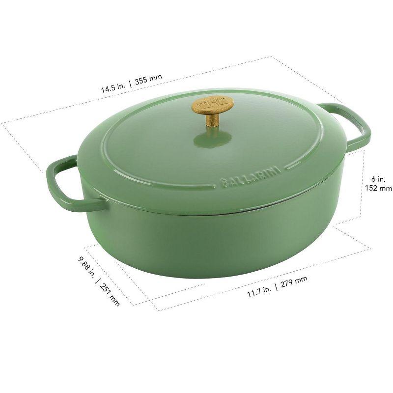 Saggio Green Enameled Cast Iron 5-qt Oval Dutch Oven