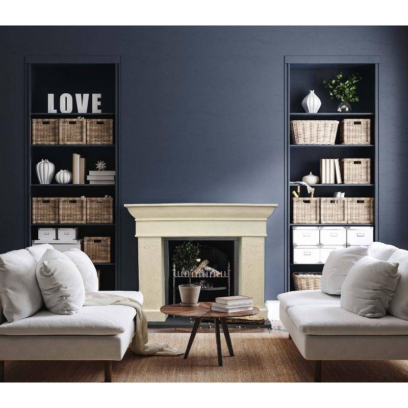 Storied Home Monolith Decorative Fireplace Mantel Cream: Fir Wood & MDF, Wall Mount, 49.625"H