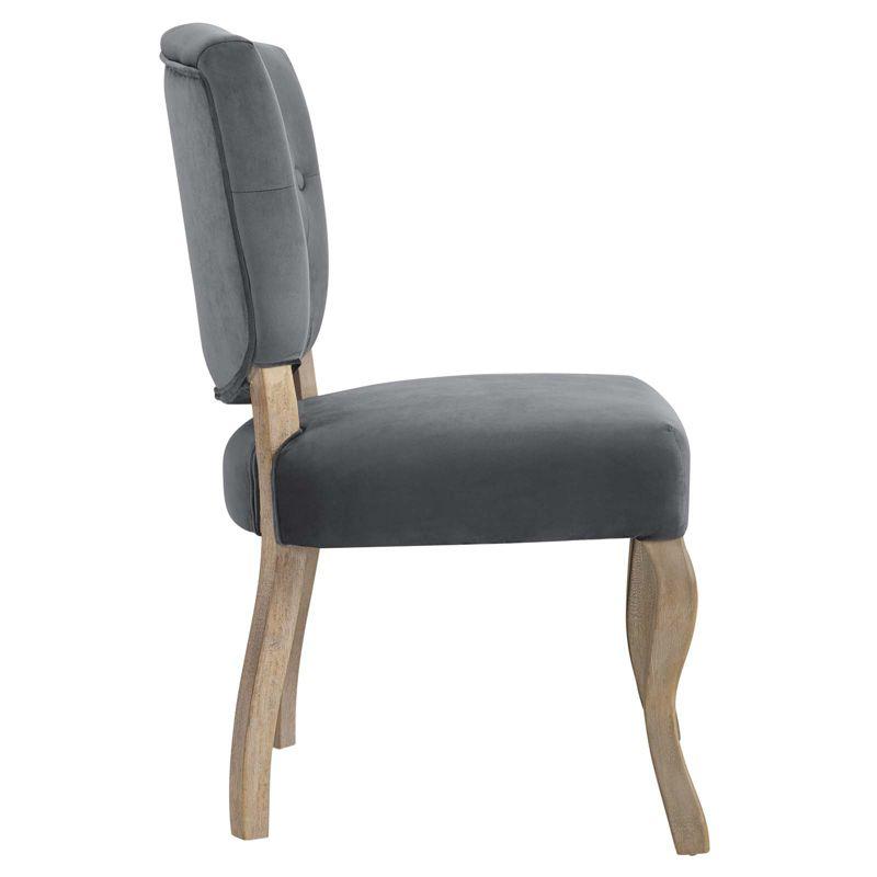 Modway Array Vintage French Performance Velvet Dining Side Chair Gray
