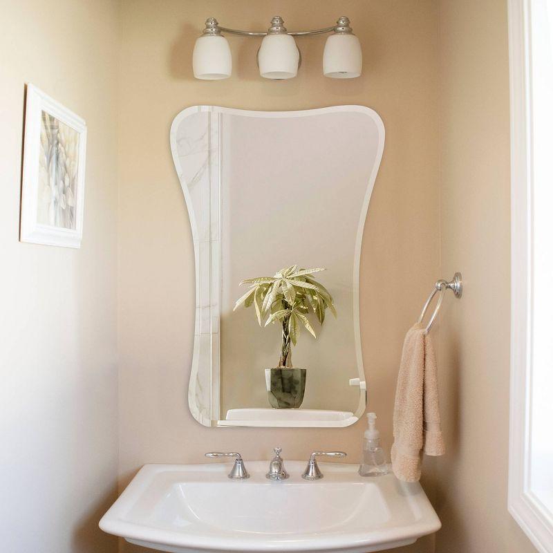 Howard Elliott 24"x35.5" Flared Frameless Mirror: Modern Style, Glass Material, No Assembly Required