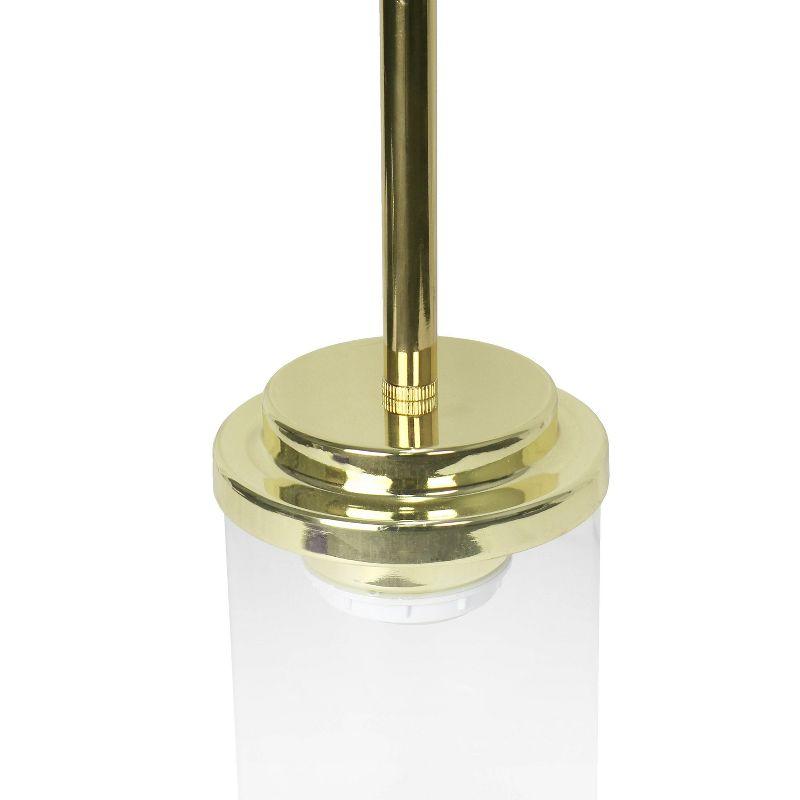 1-Light 5.75" Minimalist Industrial Farmhouse Adjustable Hanging Clear Cylinder Glass Pendant Gold - Lalia Home: UL Listed, Metal Body