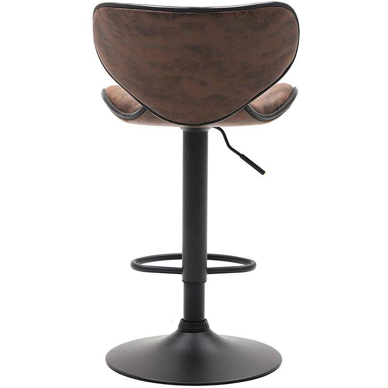 Kappa Vintage Brown Faux Leather Adjustable Swivel Barstool