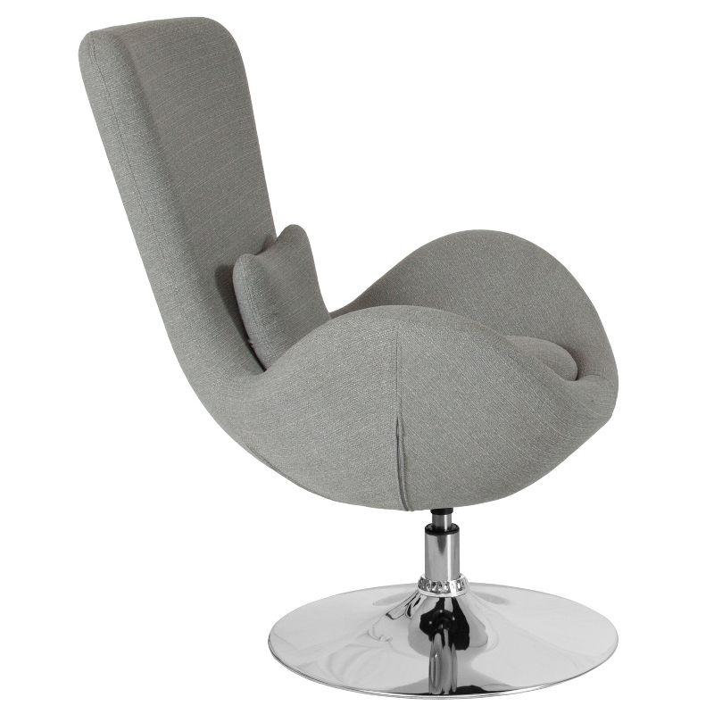 Merrick Lane High-Back Egg Style Lounge Chair With 360° Swivel Metal Base