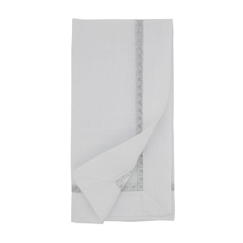 Saro Mayer Collection Polyester Embroidered Square Napkin (Set of 4)
