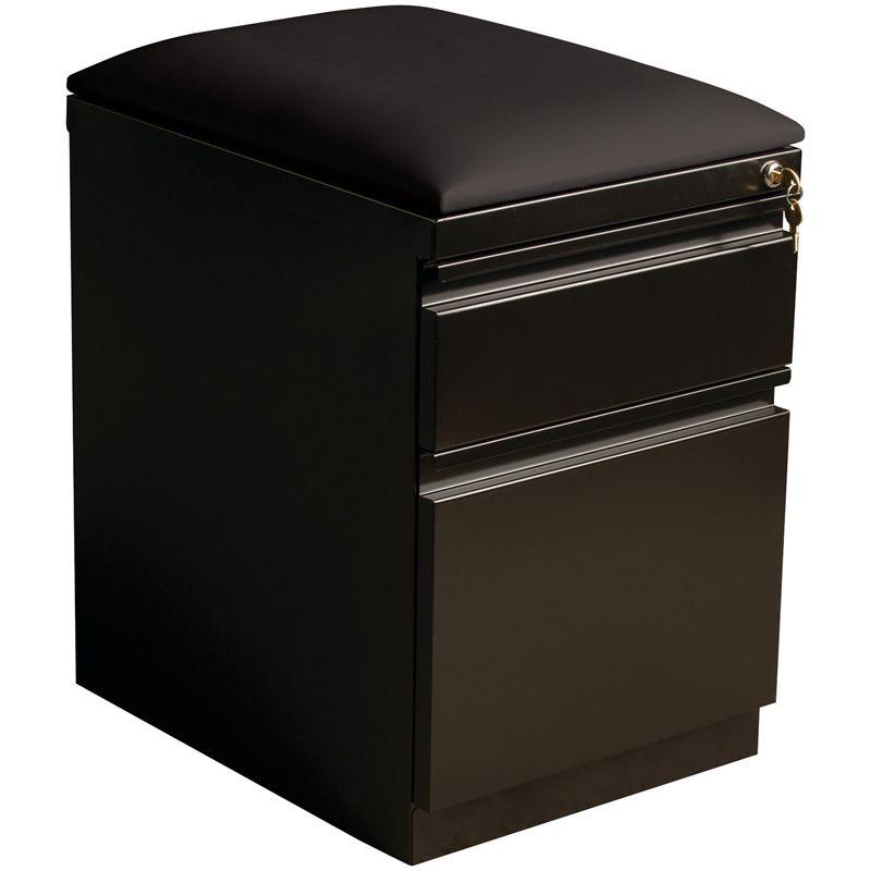 Steel Mobile Seat  Box x-File Cabinet in Black-Hirsh Industries