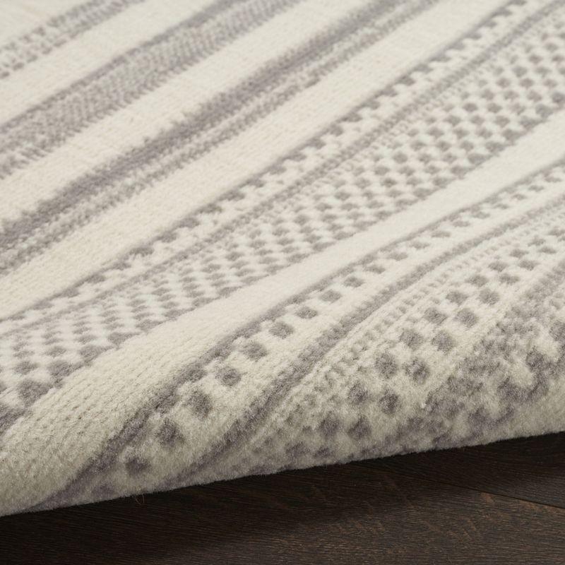 Nourison Grafix Abstract Striped Indoor Rug Ivory Grey 5'3" x 7'3"