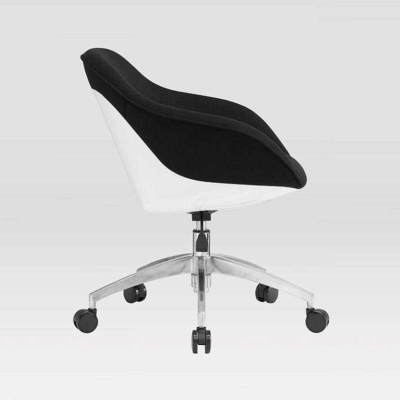 Modern Swivel Task Chair with Padded Seat and Adjustable Height - Black