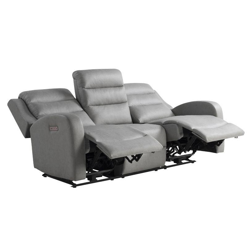 Relax-A-Lounger Alpine Power Recliner Sofa Gray Vegan Leather