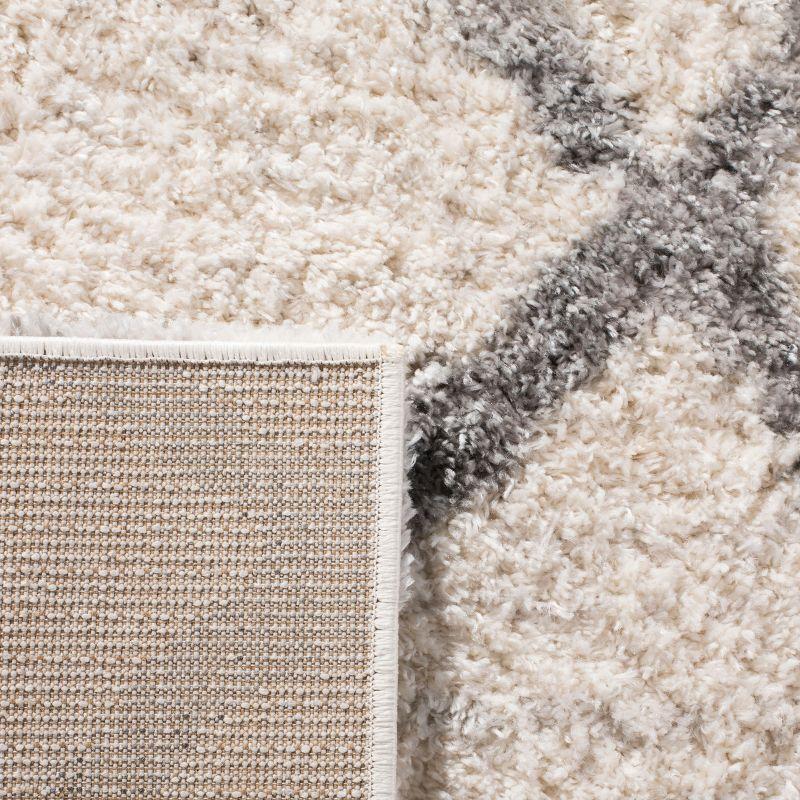 Berber Shag BER215 Power Loomed Indoor Area Rug - Cream/Grey - 5'x7' - Safavieh