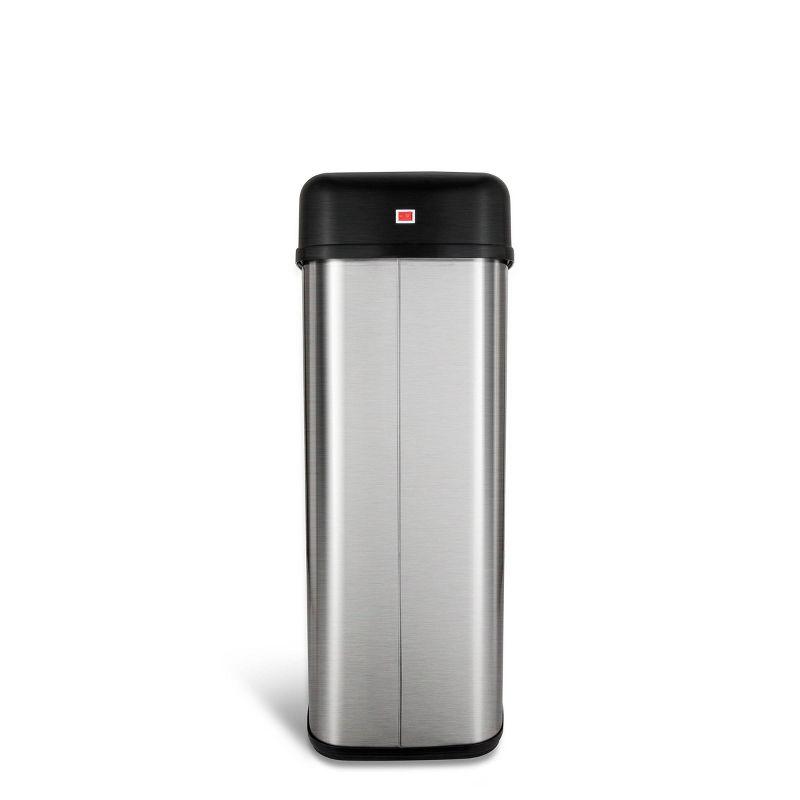 Nine Stars 13.2gal/50L Motion Sensor Trash Can Silver: Stainless Steel, Hands-Free, Quiet Closing, Fingerprint-Resistant