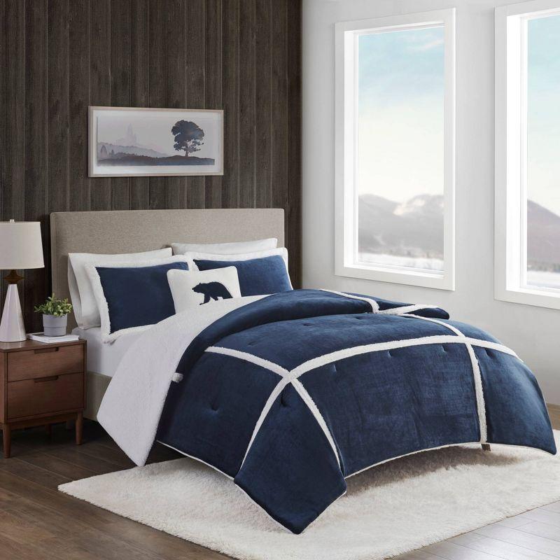 Woolrich King Orlen Plush to Faux Shearling Comforter Set