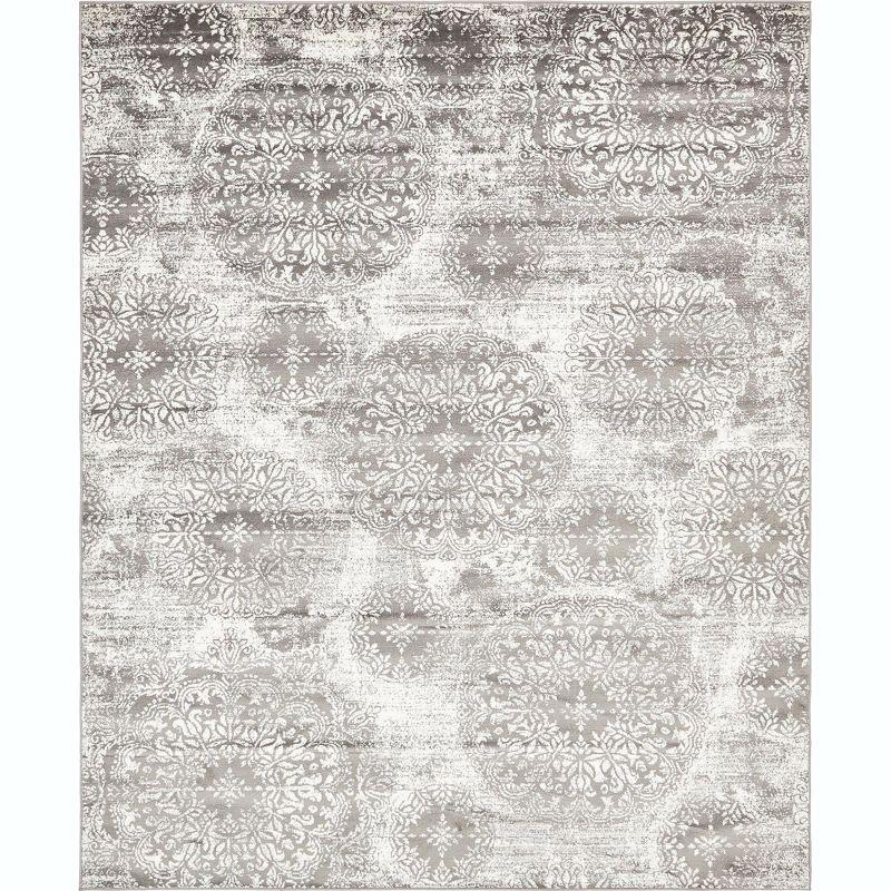 Grand Sofia Gray Off-White Rectangular Indoor Area Rug