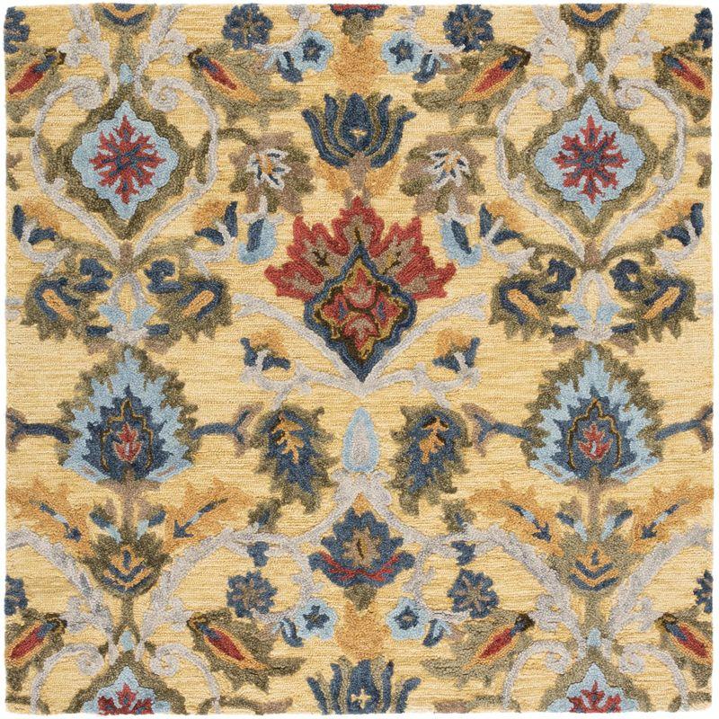 Blossom BLM402 Hand Tufted Area Rug - Gold/Multi - 6'x6' - Safavieh.