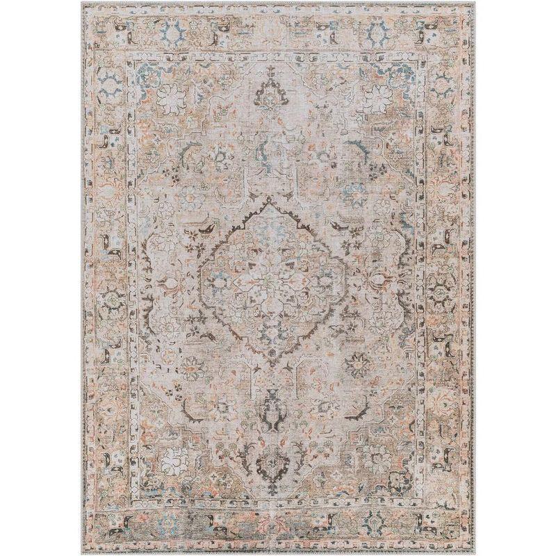 Mark & Day Goose Lake 6'7"x9' Rectangle Washable Woven Indoor Area Rugs Taupe: Stain-Resistant, Traditional, Indoor Use