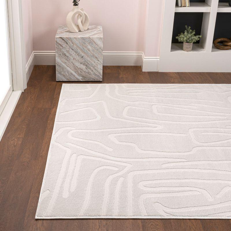 JONATHAN Y Alcina Modern Scandinavian Graphic Lines High-Low Area Rug