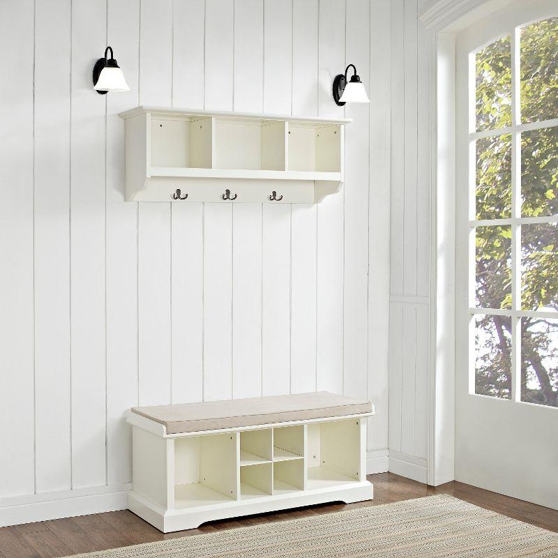 2pc Brennan Entryway Bench and Shelf Set White - Crosley