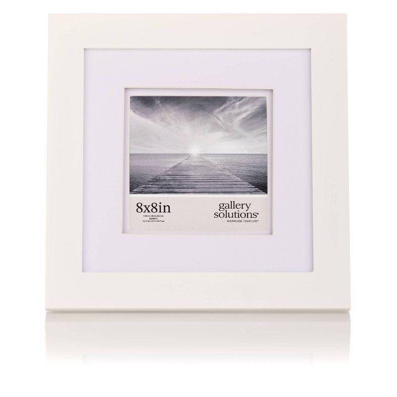 8x8 White Wood Tabletop and Wall Picture Frame with Double Mat