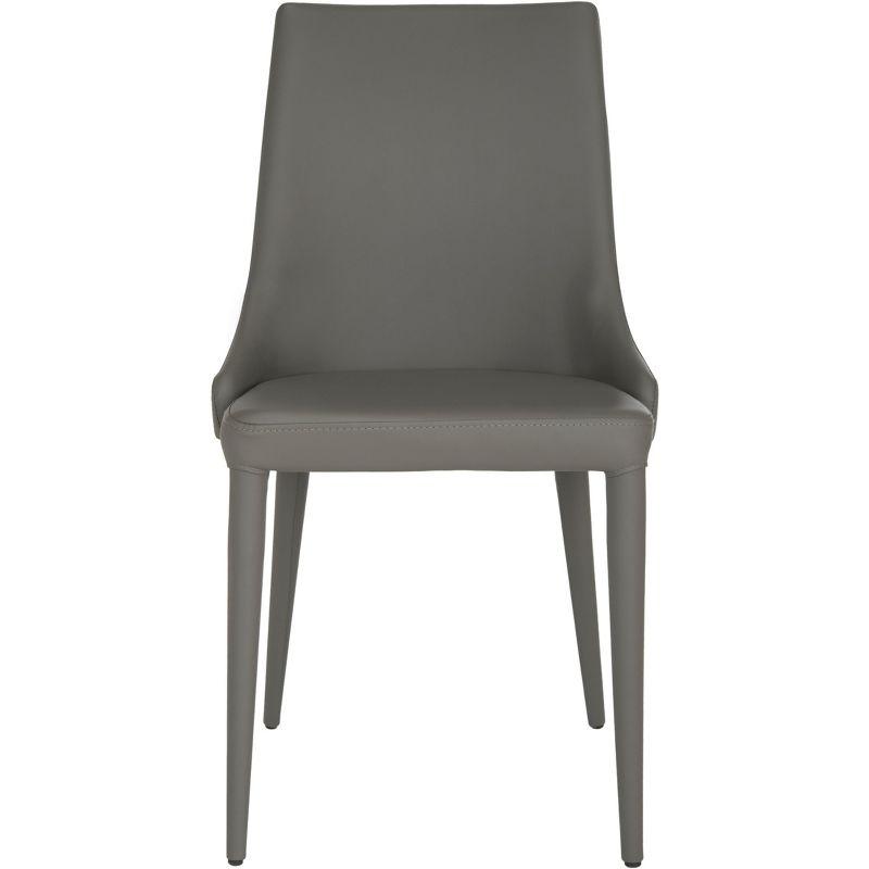 Summerset 19" H Leather Side Chair (Set of 2) - FOX2014 - Grey - Safavieh Couture