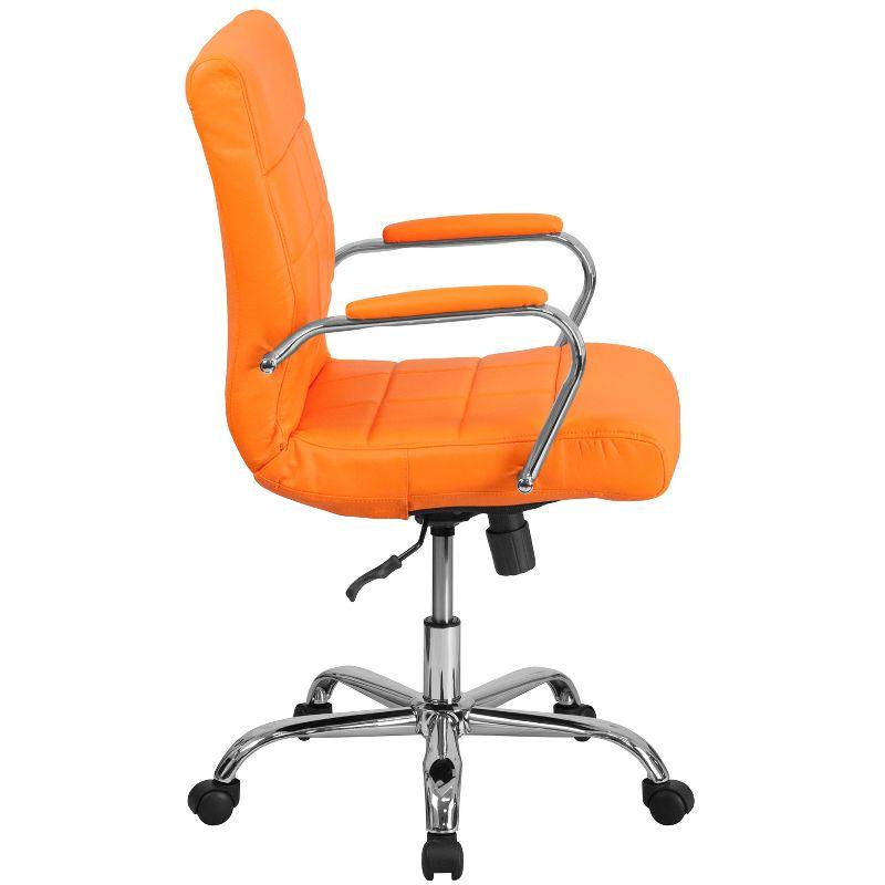 Flash Furniture Mid-Back Vinyl Executive Swivel Office Chair with Chrome Base and Arms