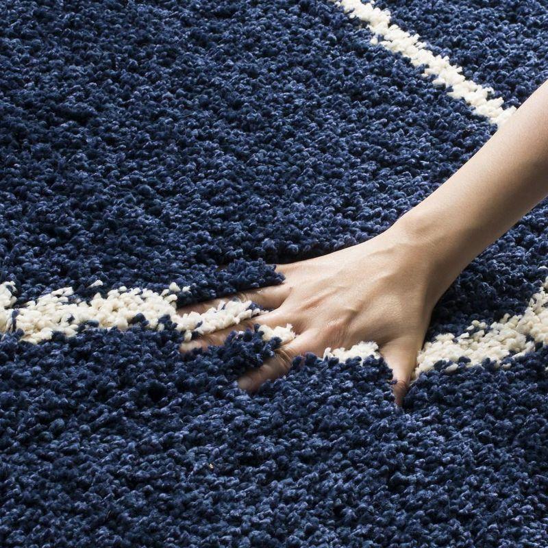 Hudson Shag SGH280 Power Loomed Indoor Area Rug - Navy/Ivory - 11'x15' - Safavieh.