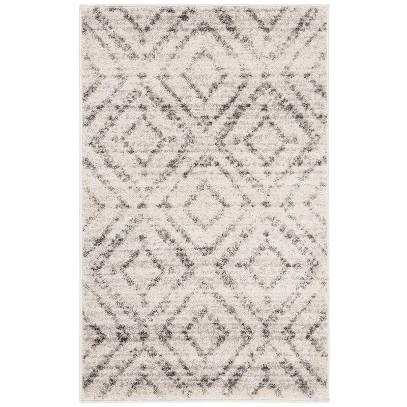 Chic Lodge-Style Hand-Knotted Round Gray Synthetic Area Rug