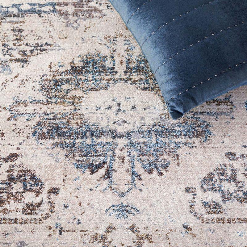 Vintage Persian VTP438 Power Loomed Indoor Area Rug - Ivory/Blue - 5'x5' - Safavieh