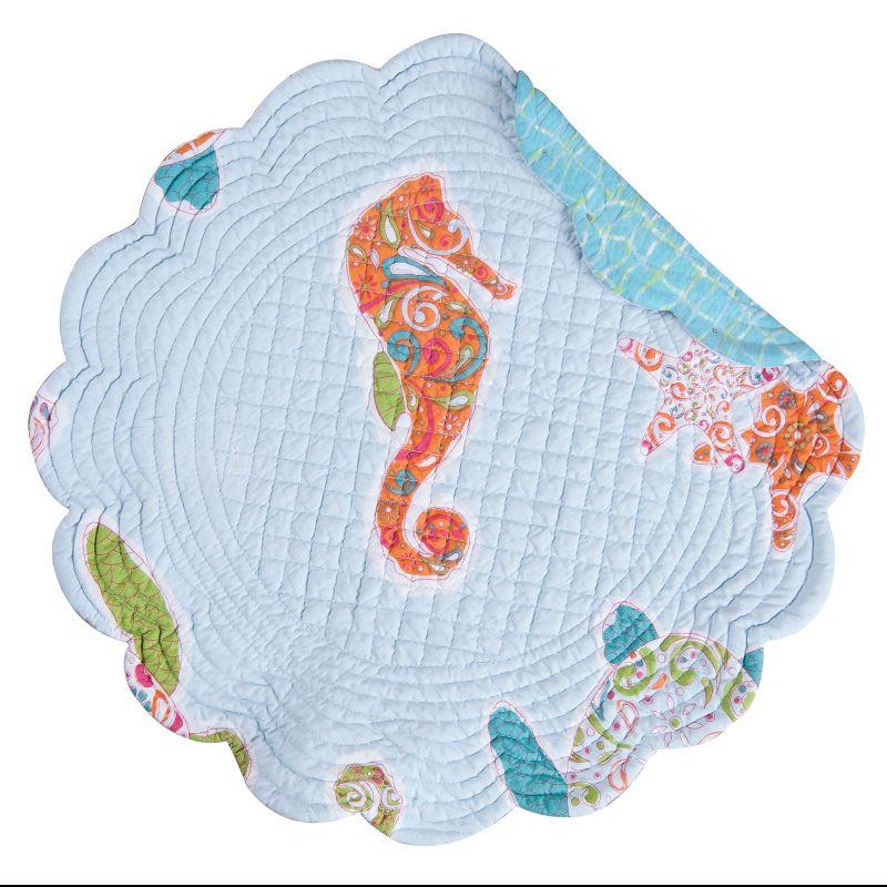 St. Kitts Round Quilted Fabric Placemats Set of 4