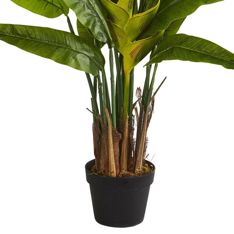 54" Artificial Traveler's Palm Tree in Pot Black - Nearly Natural